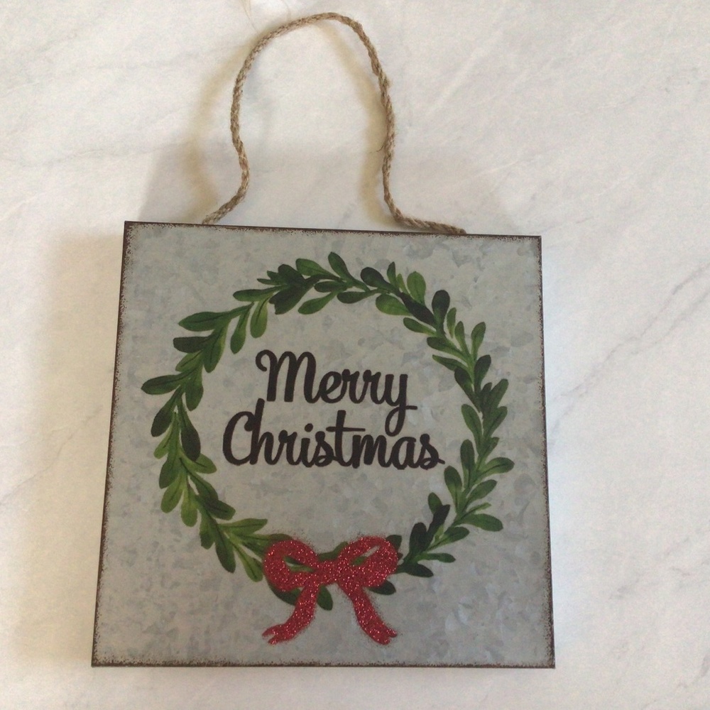 Merry Christmas Decorative Metal Wall Sign (New)